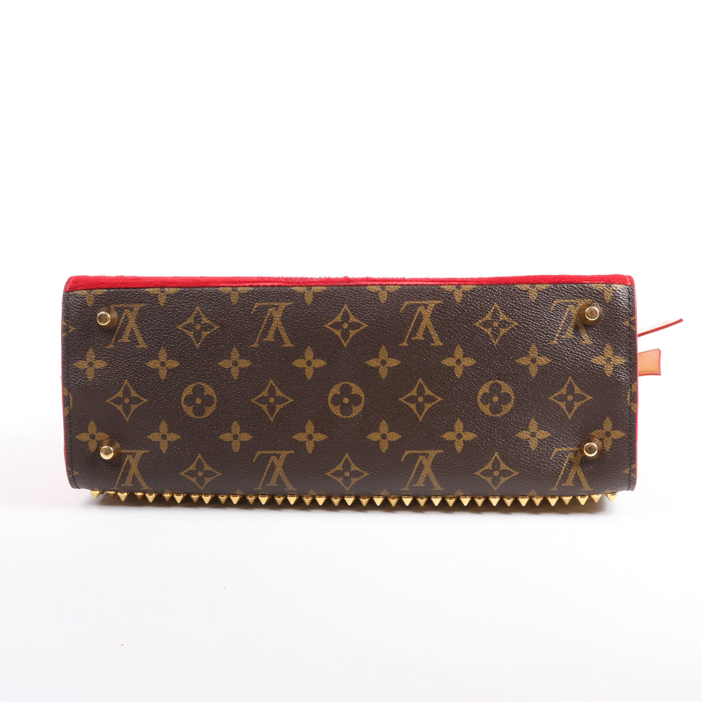 Louis Vuitton x Christian Louboutin Monogram Iconoclast Handbag in Brown x Red M41234