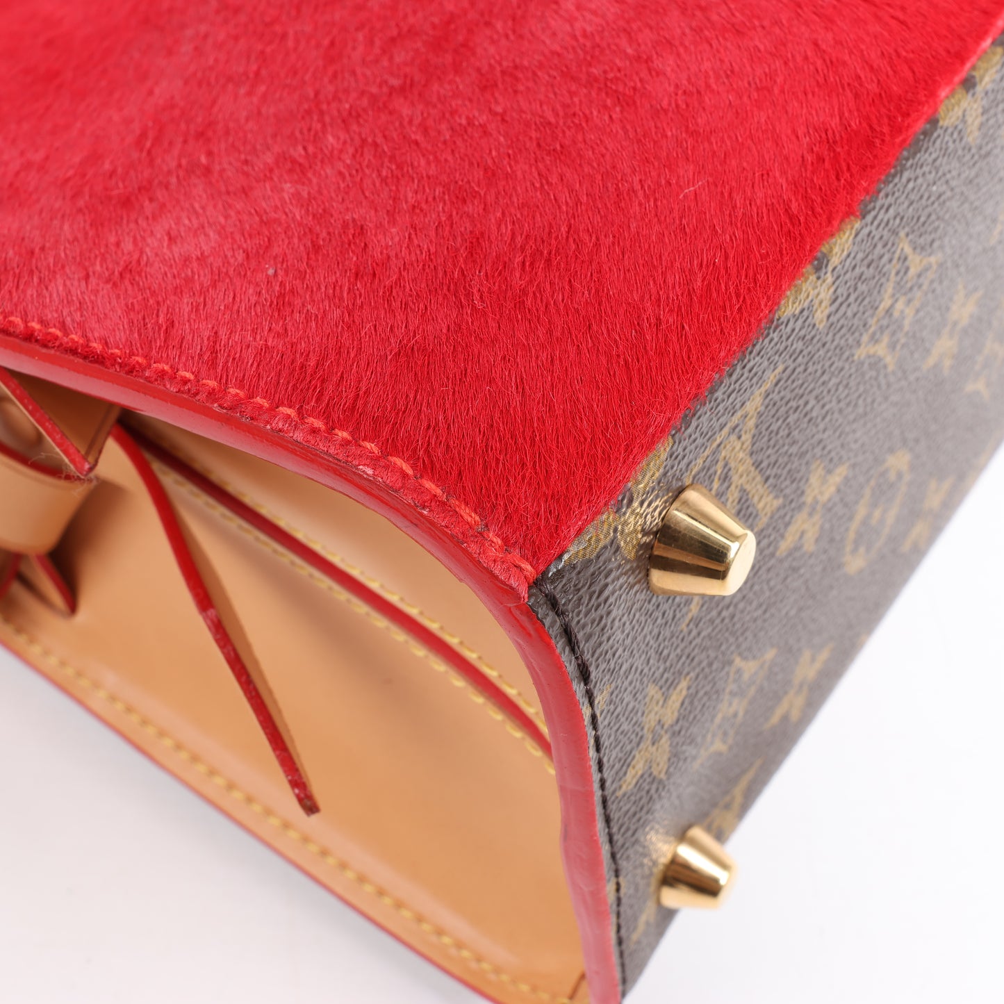 Louis Vuitton x Christian Louboutin Monogram Iconoclast Handbag in Brown x Red M41234