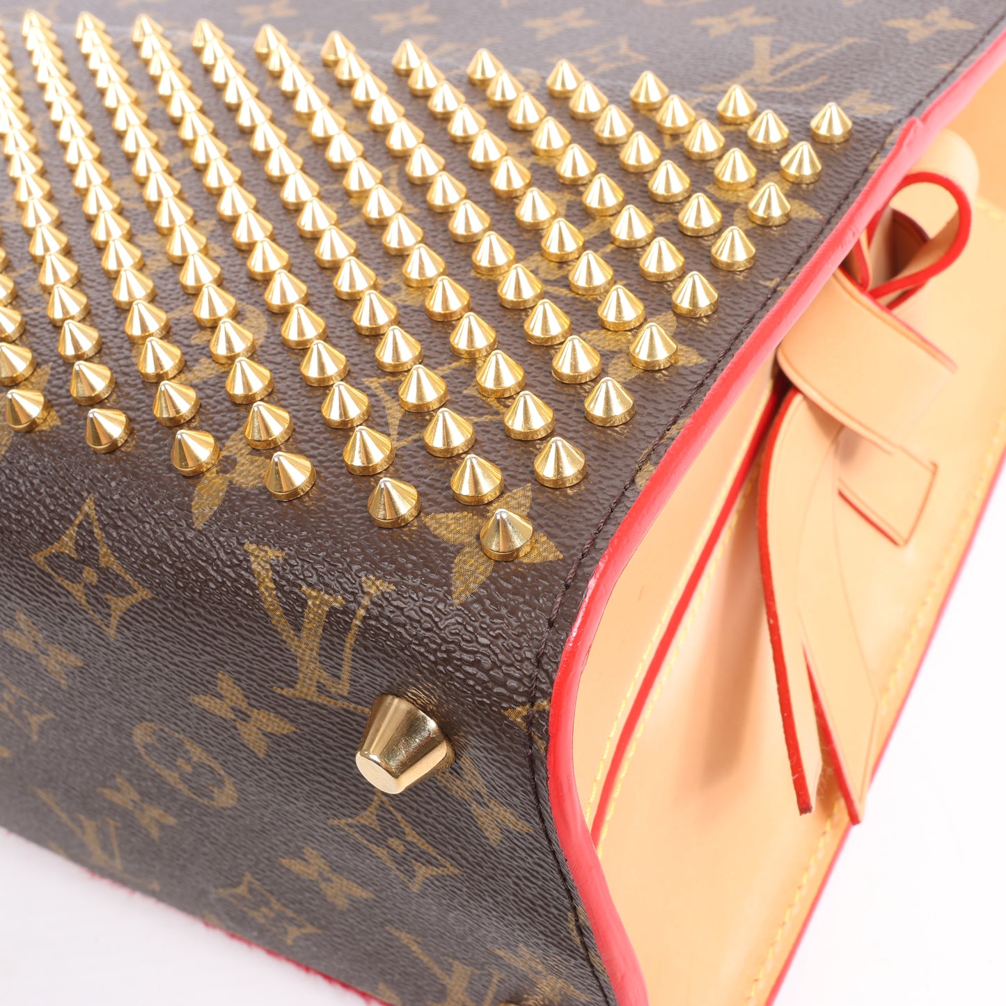 Louis Vuitton x Christian Louboutin Monogram Iconoclast Handbag in Brown x Red M41234