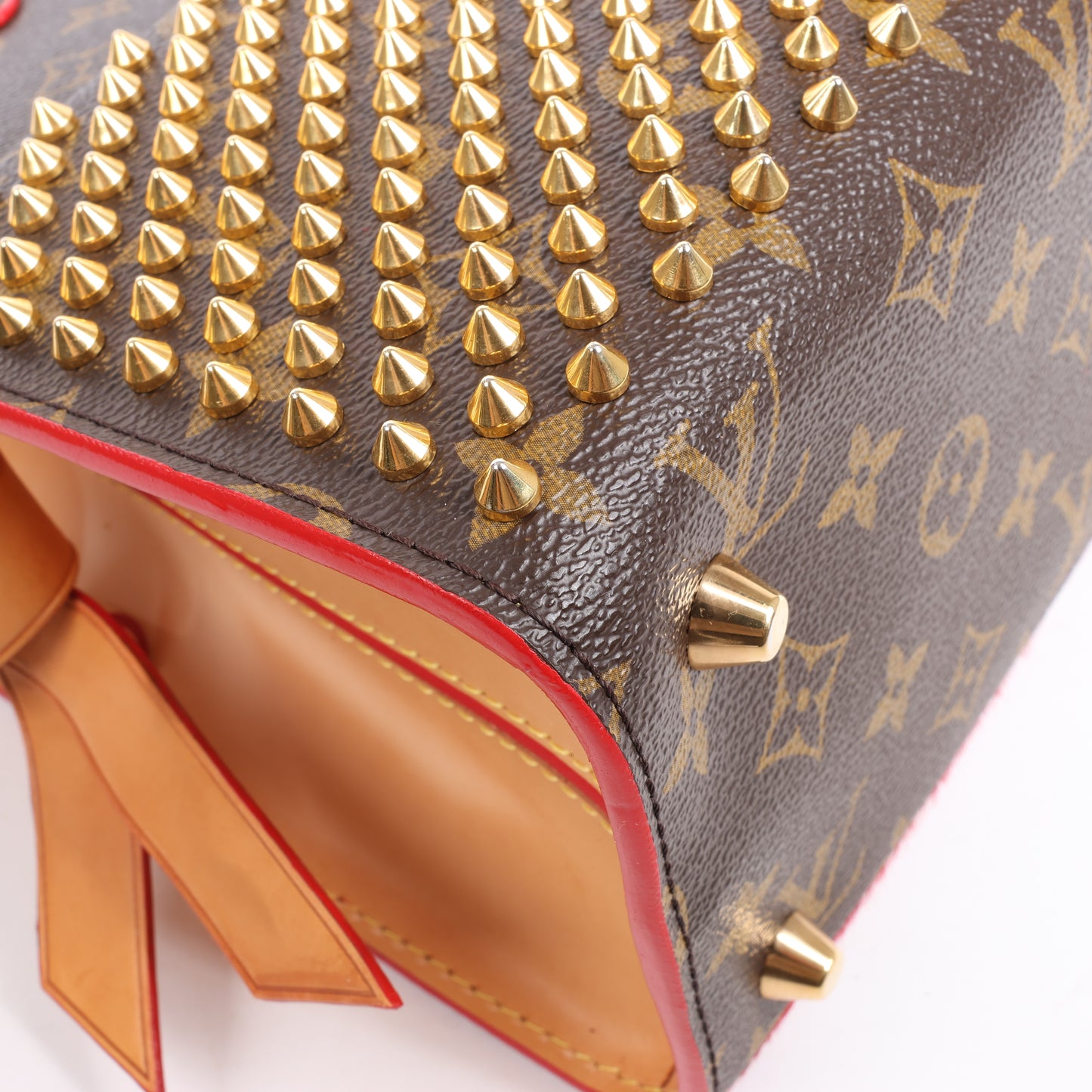Louis Vuitton x Christian Louboutin Monogram Iconoclast Handbag in Brown x Red M41234
