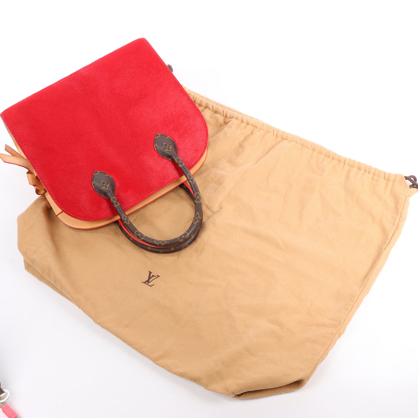 Louis Vuitton x Christian Louboutin Monogram Iconoclast Handbag in Brown x Red M41234