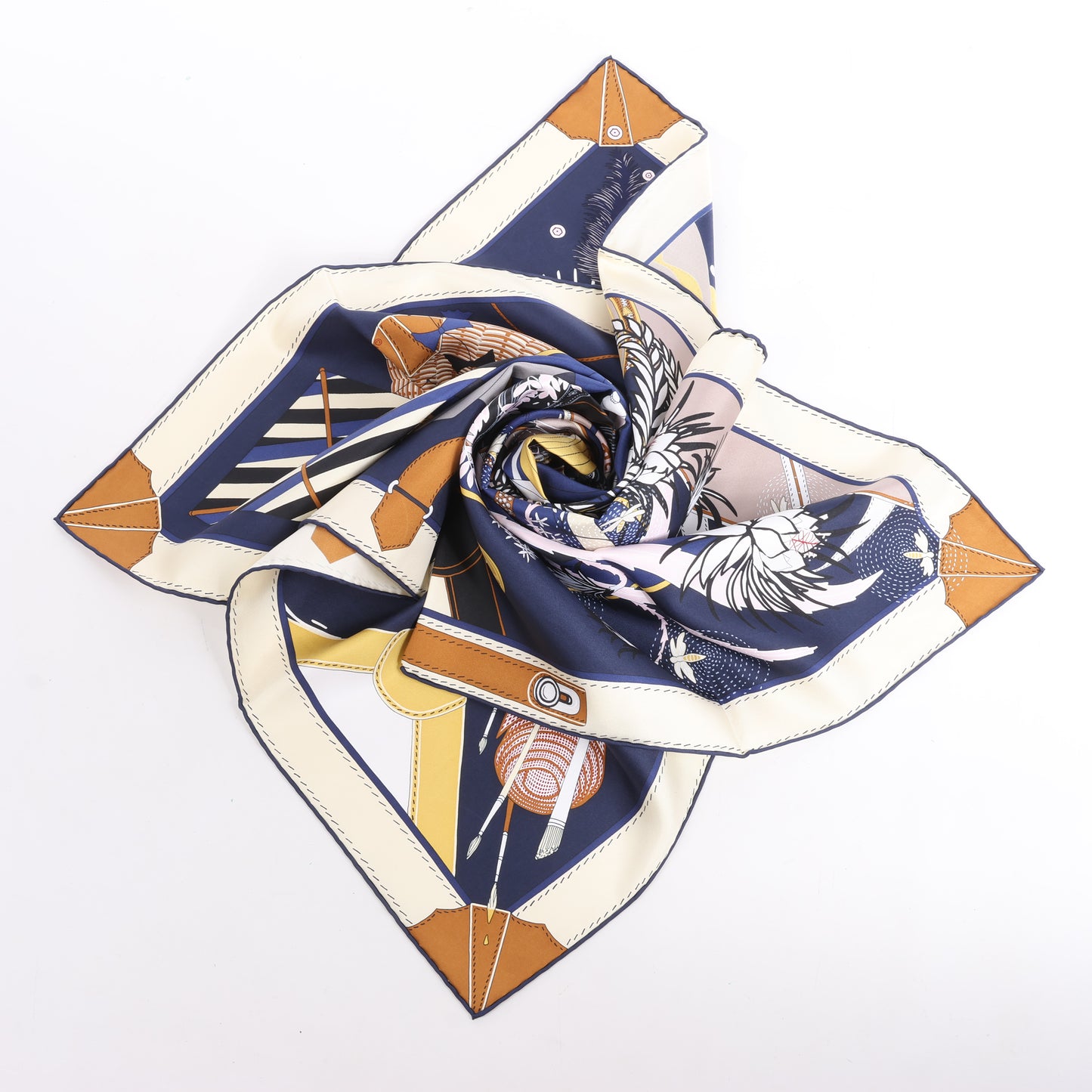 Hermès Carré 90 "BAGAGE A MAIN" Silk Scarf