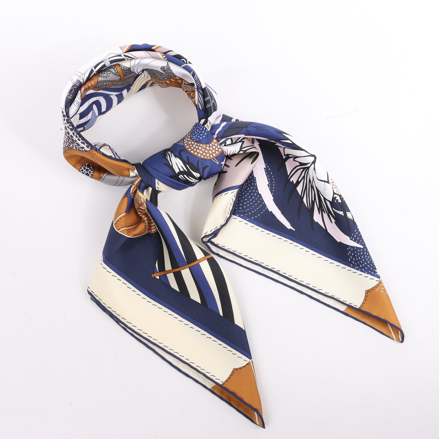 Hermès Carré 90 "BAGAGE A MAIN" Silk Scarf