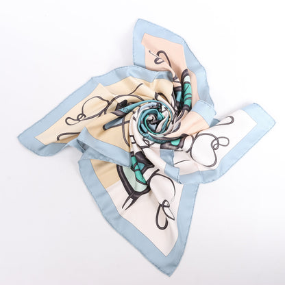 Hermès Carré 90 "Coup De Fouet" Silk handkerchief in Beige