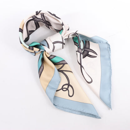 Hermès Carré 90 "Coup De Fouet" Silk handkerchief in Beige