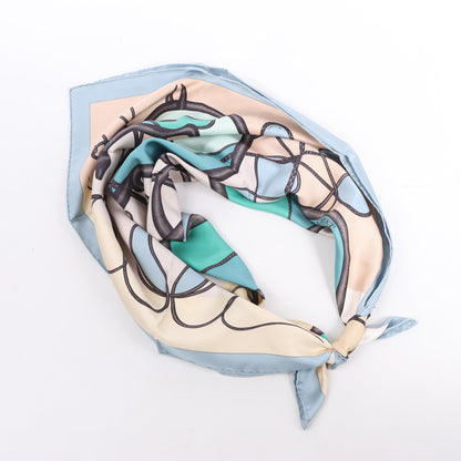 Hermès Carré 90 "Coup De Fouet" Silk handkerchief in Beige