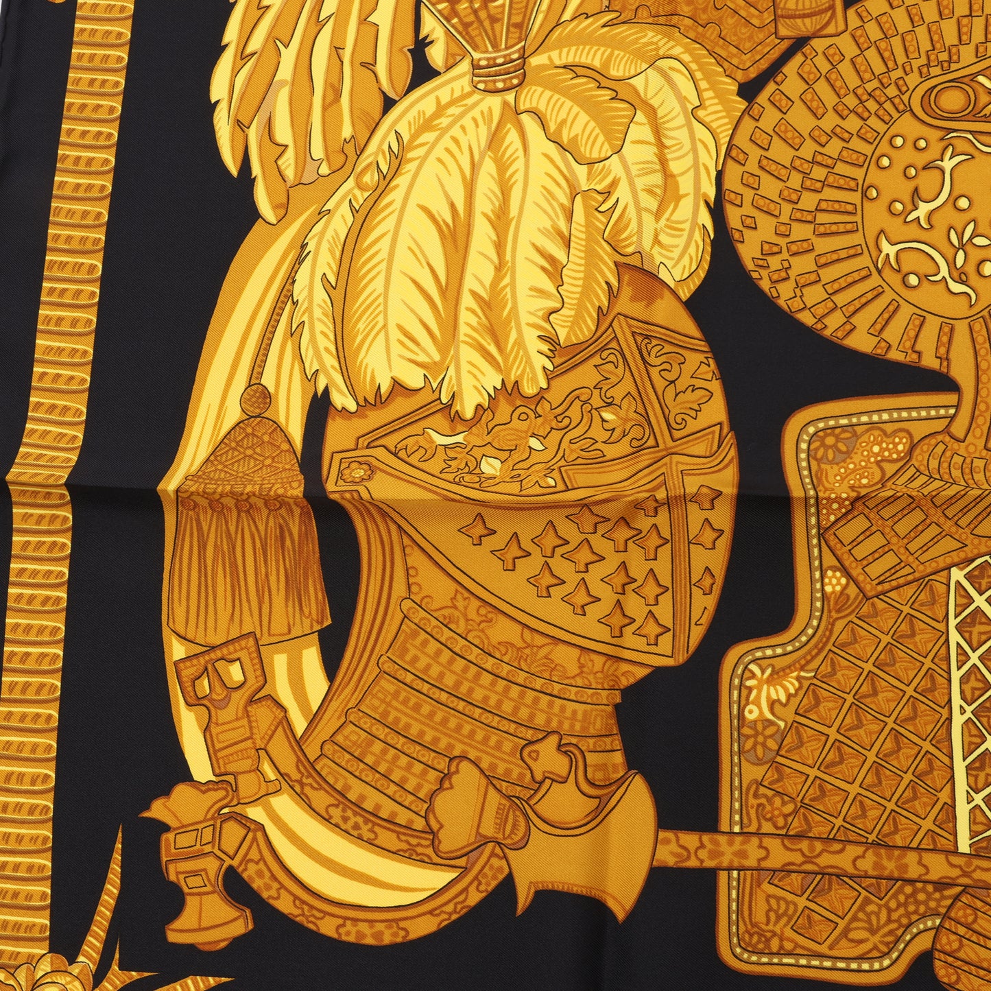 Hermès Carré 90 "ARMETS en PANACHE" Silk Scarf