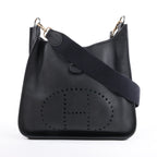 Hermes Evelyne 1 33 GM Taurillon Clemence Black Silver Metal Fittings G:2003