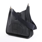 Hermes Evelyne 1 33 GM Taurillon Clemence Black Silver Metal Fittings G:2003