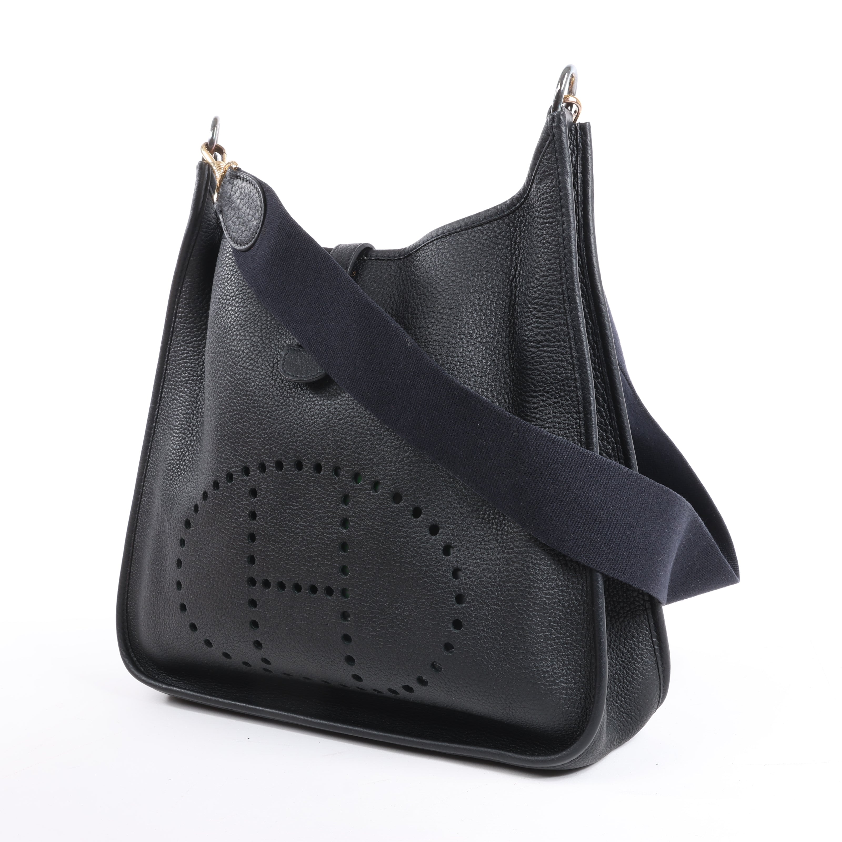 Hermes Evelyne 1 33 GM Taurillon Clemence Black Silver Metal Fittings G:2003