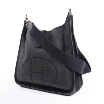 Hermes Evelyne 1 33 GM Taurillon Clemence Black Silver Metal Fittings G:2003