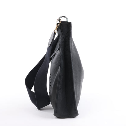 Hermes Evelyne 1 33 GM Taurillon Clemence Black Silver Metal Fittings G:2003