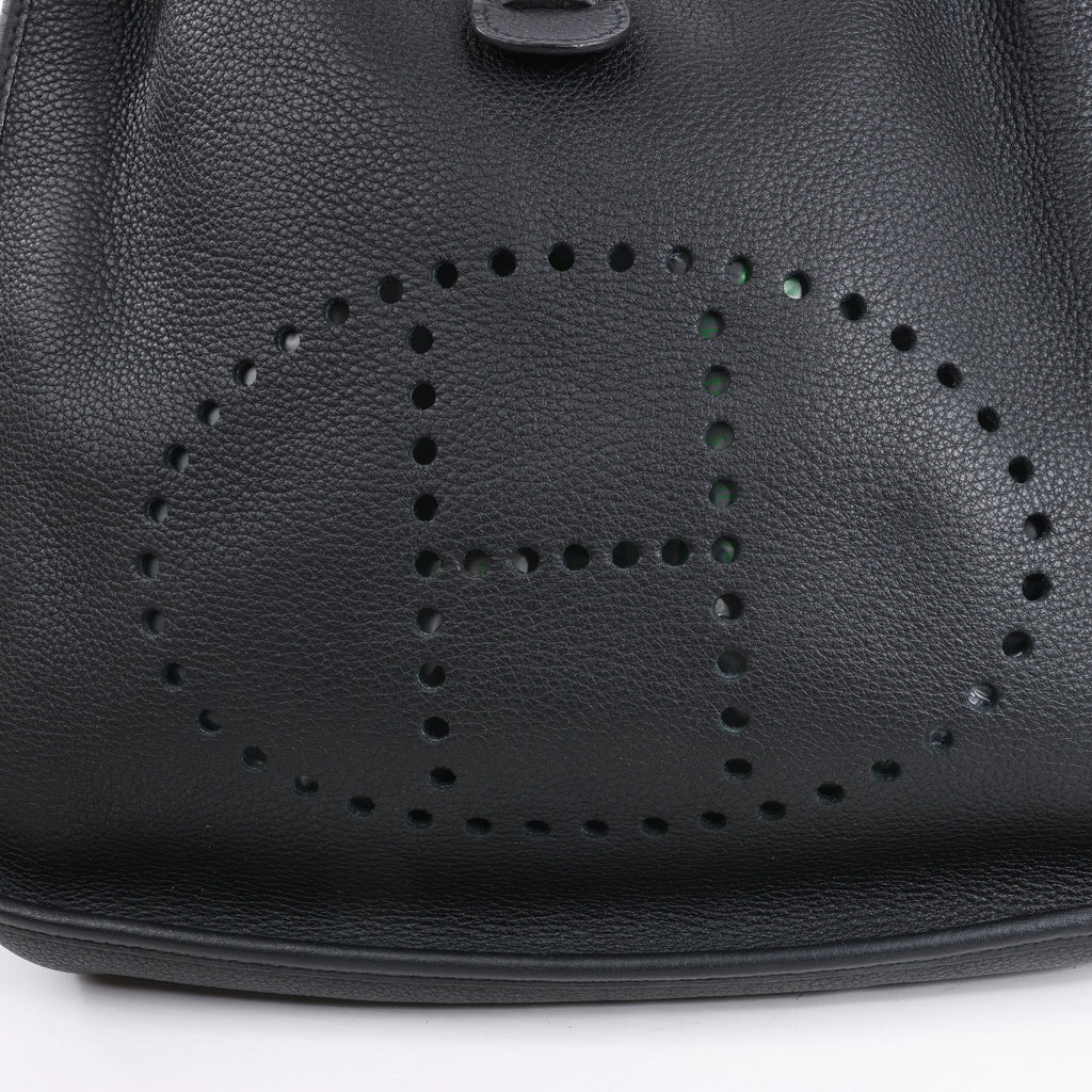 Hermes Evelyne 1 33 GM Taurillon Clemence Black Silver Metal Fittings G:2003