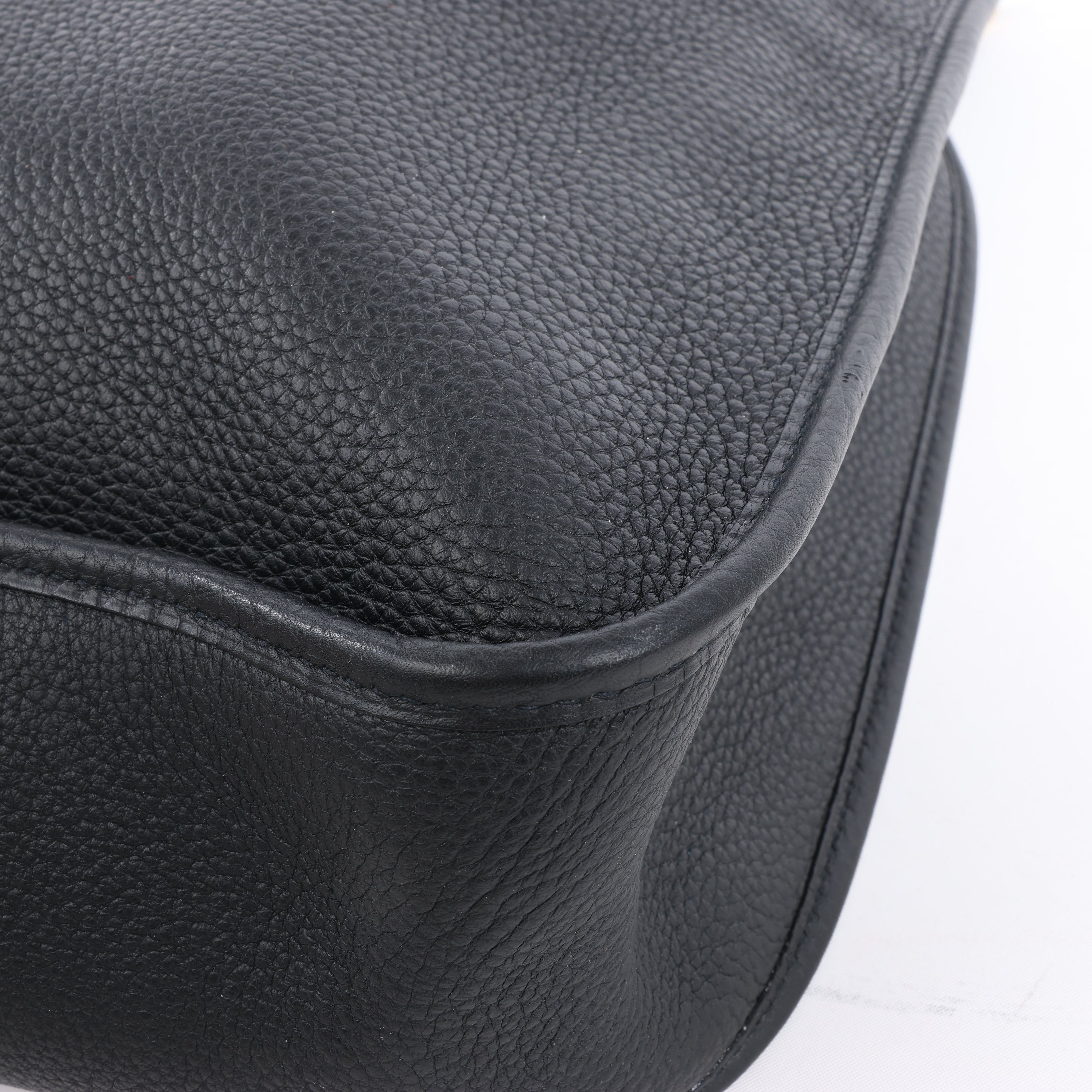 Hermes Evelyne 1 33 GM Taurillon Clemence Black Silver Metal Fittings G:2003