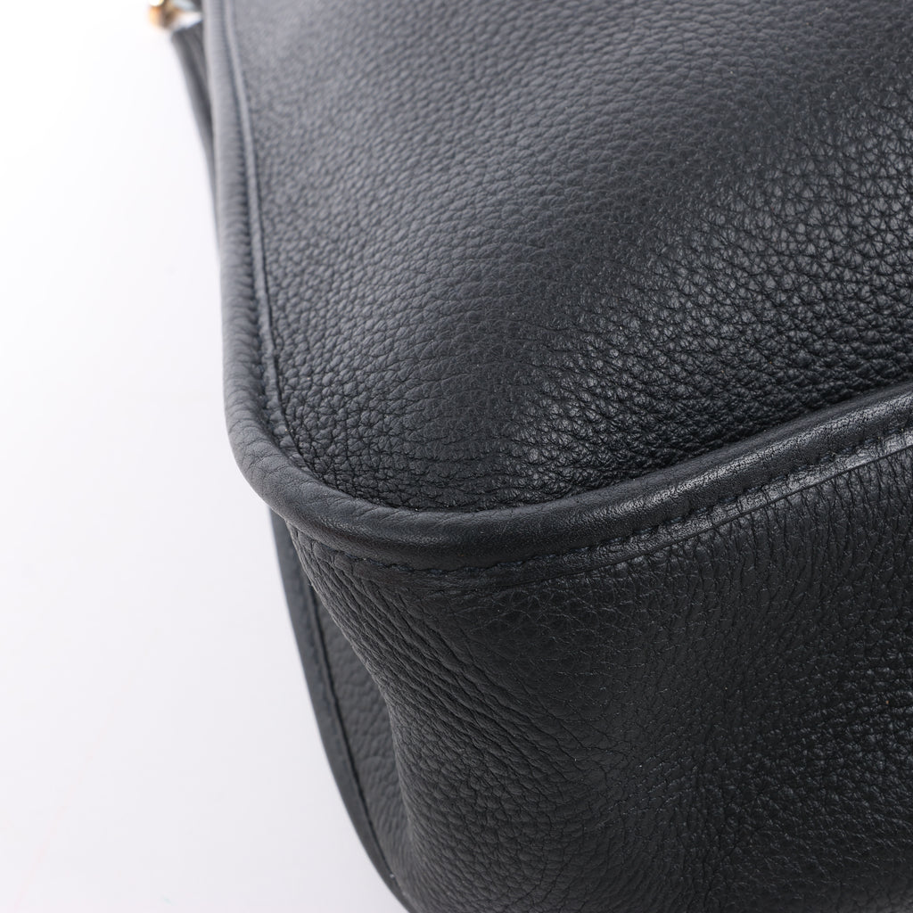 Hermes Evelyne 1 33 GM Taurillon Clemence Black Silver Metal Fittings G:2003