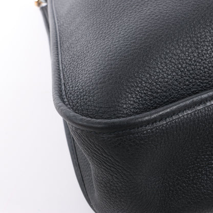 Hermes Evelyne 1 33 GM Taurillon Clemence Black Silver Metal Fittings G:2003