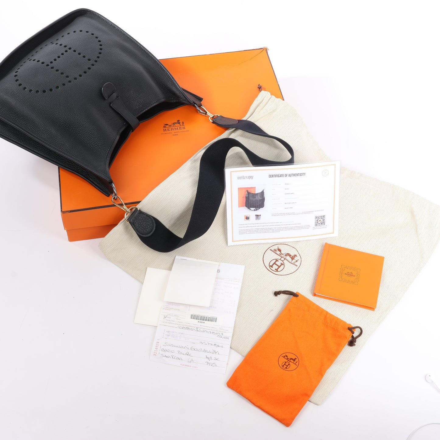 Hermes Evelyne 1 33 GM Taurillon Clemence Black Silver Metal Fittings G:2003
