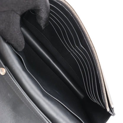 Celine Frame Evening Leather Chain Shoulder Bag in Black × White