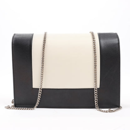 Sac à bandoulière Celine Frame Evening en cuir noir et blanc
