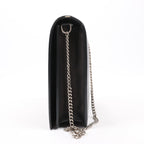 Celine Frame Evening Leather Chain Shoulder Bag in Black × White