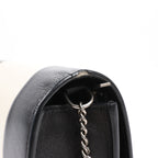 Celine Frame Evening Leather Chain Shoulder Bag in Black × White
