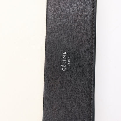 Celine Frame Evening Leather Chain Shoulder Bag in Black × White