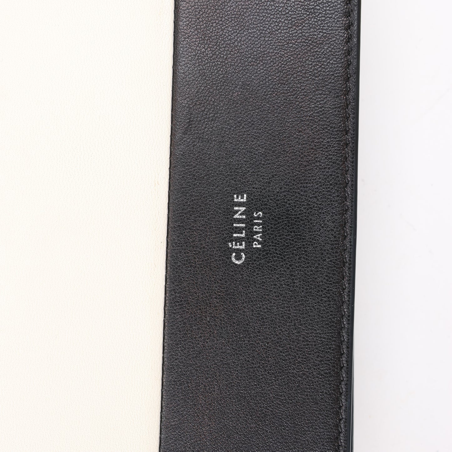 Sac à bandoulière Celine Frame Evening en cuir noir et blanc