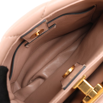 Sac à main 3 compartiments en cuir Roman Studs Valentino Garavani beige poudré