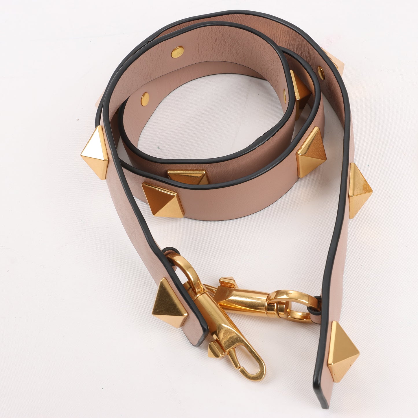 Sac à main 3 compartiments en cuir Roman Studs Valentino Garavani beige poudré