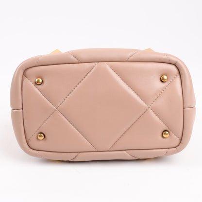 Sac à main 3 compartiments en cuir Roman Studs Valentino Garavani beige poudré