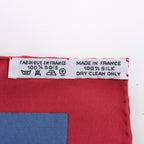 Hermès Carré 90 "LES PERROQUETS" Silk handkerchief in Burgundy