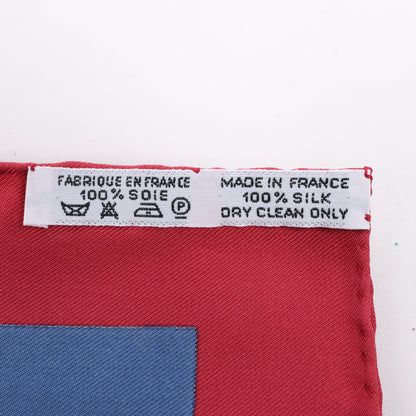 Hermès Carré 90 "LES PERROQUETS" Silk handkerchief in Burgundy