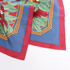 Hermès Carré 90 "LES PERROQUETS" Silk handkerchief in Burgundy