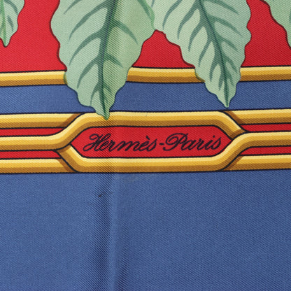 Hermès Carré 90 "LES PERROQUETS" Silk handkerchief in Burgundy