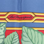 Hermès Carré 90 "LES PERROQUETS" Silk handkerchief in Burgundy