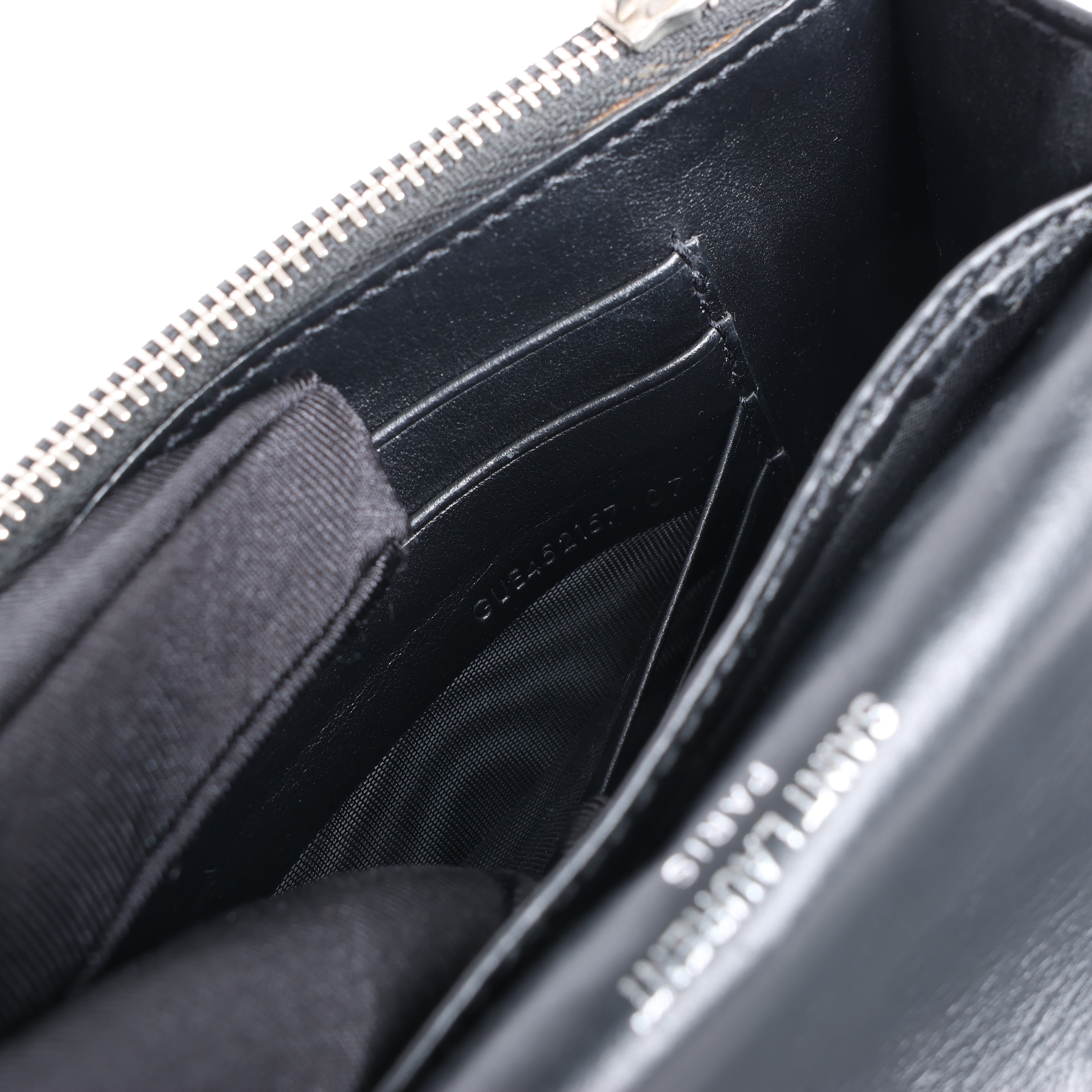 Saint Laurent Paris Sunset Mock Croc Shoulder Bag in Black