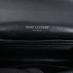 Saint Laurent Paris Sunset Mock Croc Shoulder Bag in Black