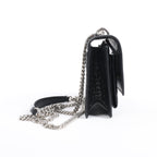 Saint Laurent Paris Sunset Mock Croc Shoulder Bag in Black