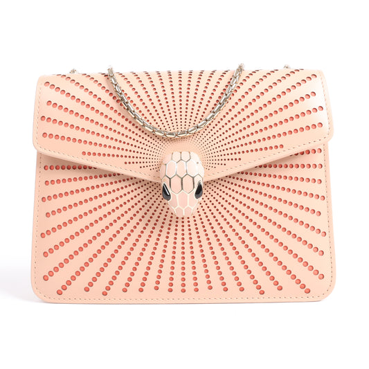 Sac à bandoulière BVLGARI Serpenti en cuir rose