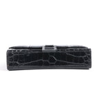 Balenciaga Hourglass Mock Croc Shoulder bag in Black