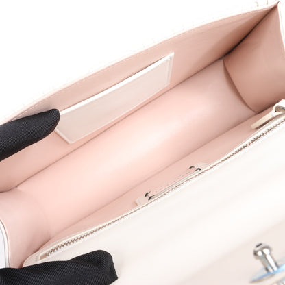 BVLGARI Serpenti Leather Chain Shoulder Bag in White