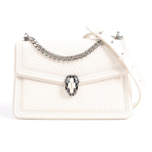 Sac à bandoulière BVLGARI Serpenti en cuir blanc