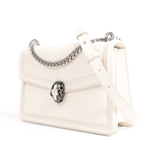 Sac à bandoulière BVLGARI Serpenti en cuir blanc
