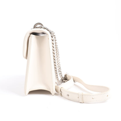 BVLGARI Serpenti Leather Chain Shoulder Bag in White