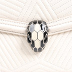 BVLGARI Serpenti Leather Chain Shoulder Bag in White