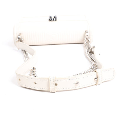 BVLGARI Serpenti Leather Chain Shoulder Bag in White