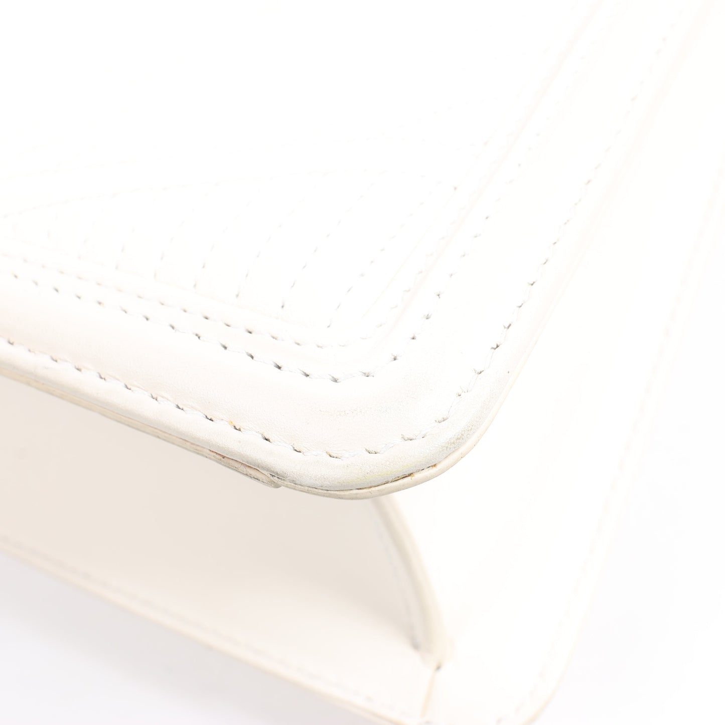 BVLGARI Serpenti Leather Chain Shoulder Bag in White