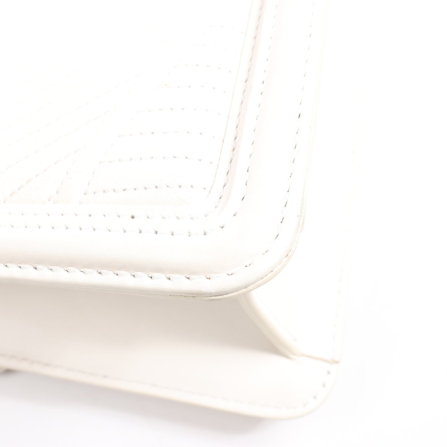 BVLGARI Serpenti Leather Chain Shoulder Bag in White