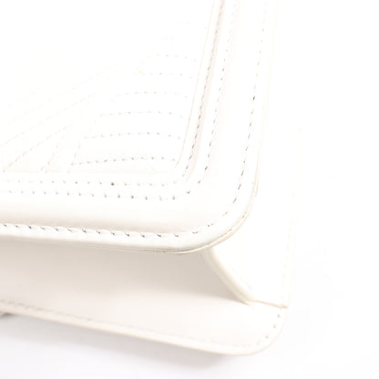 BVLGARI Serpenti Leather Chain Shoulder Bag in White