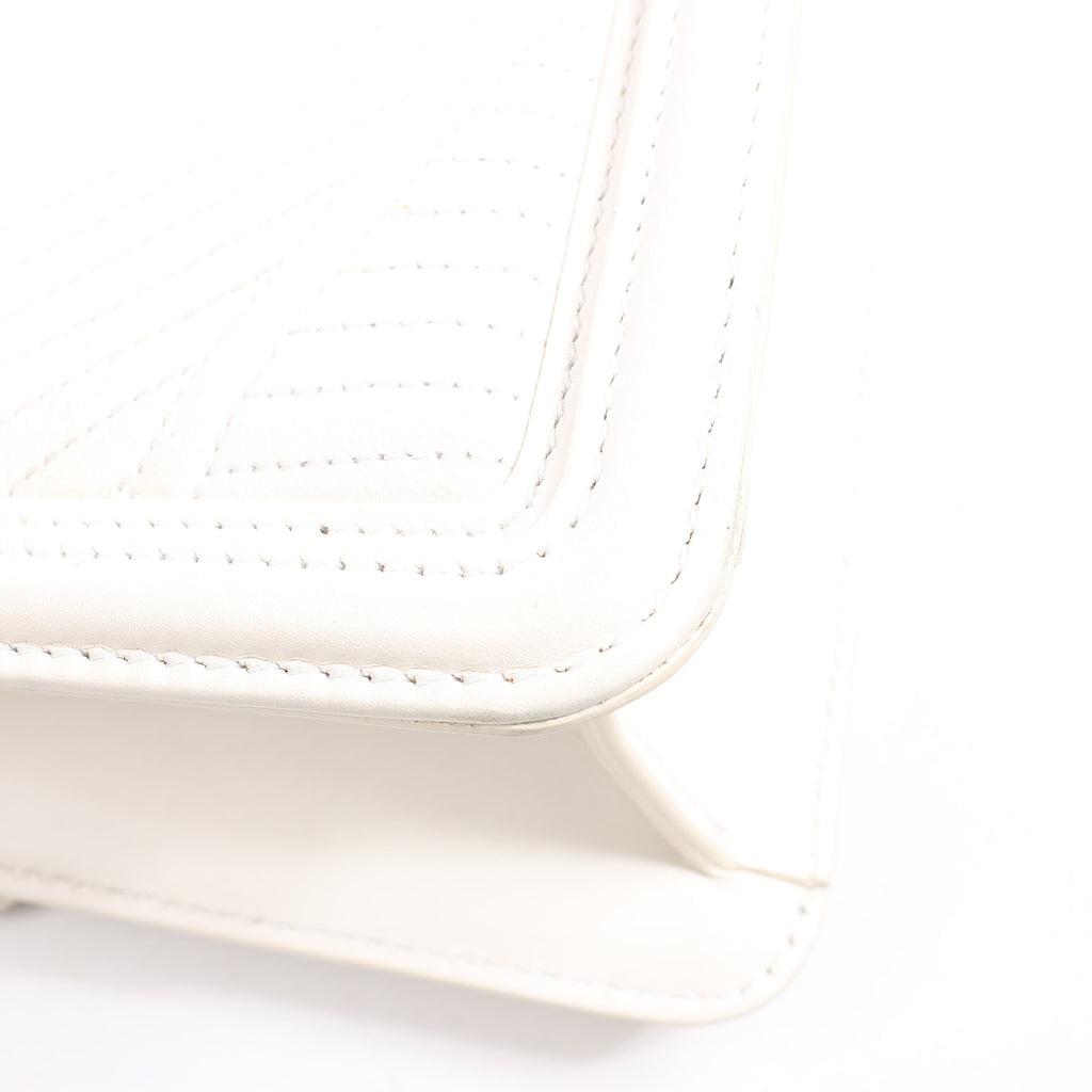 BVLGARI Serpenti Leather Chain Shoulder Bag in White